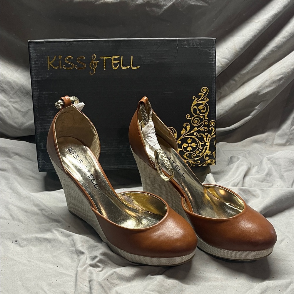 Kiss & Tell Women's Tan Wedge Shoes